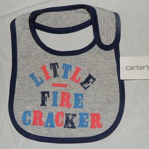 Baby First 4th of July Bib Fireworks Little Fire Cracker USA America NEW